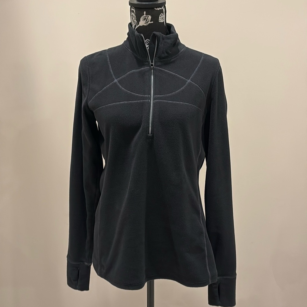 Athleta Half Zip Pullover Fleece black size medium